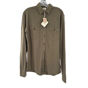 Faherty Brand Mens Olive Long Sleeve Button-Up Shirt Size M